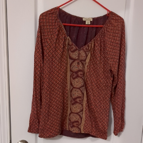 Lucky Top in Red and Brown - Picture 1 of 3